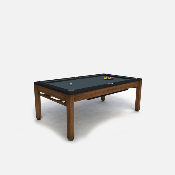 Riley 7’ Neptune Outdoor Pool Table with Benches & Table Top Brown/B