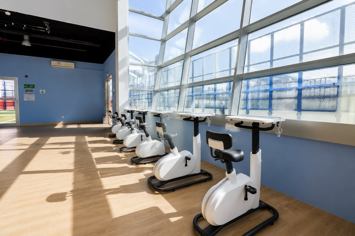 Acer eKinekt BD3 bike desks in a school study space, Al Dhafra