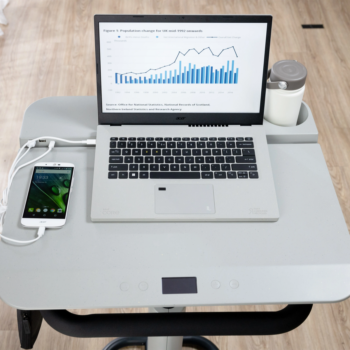 Acer eKinekt BD3 bike desk in work mode