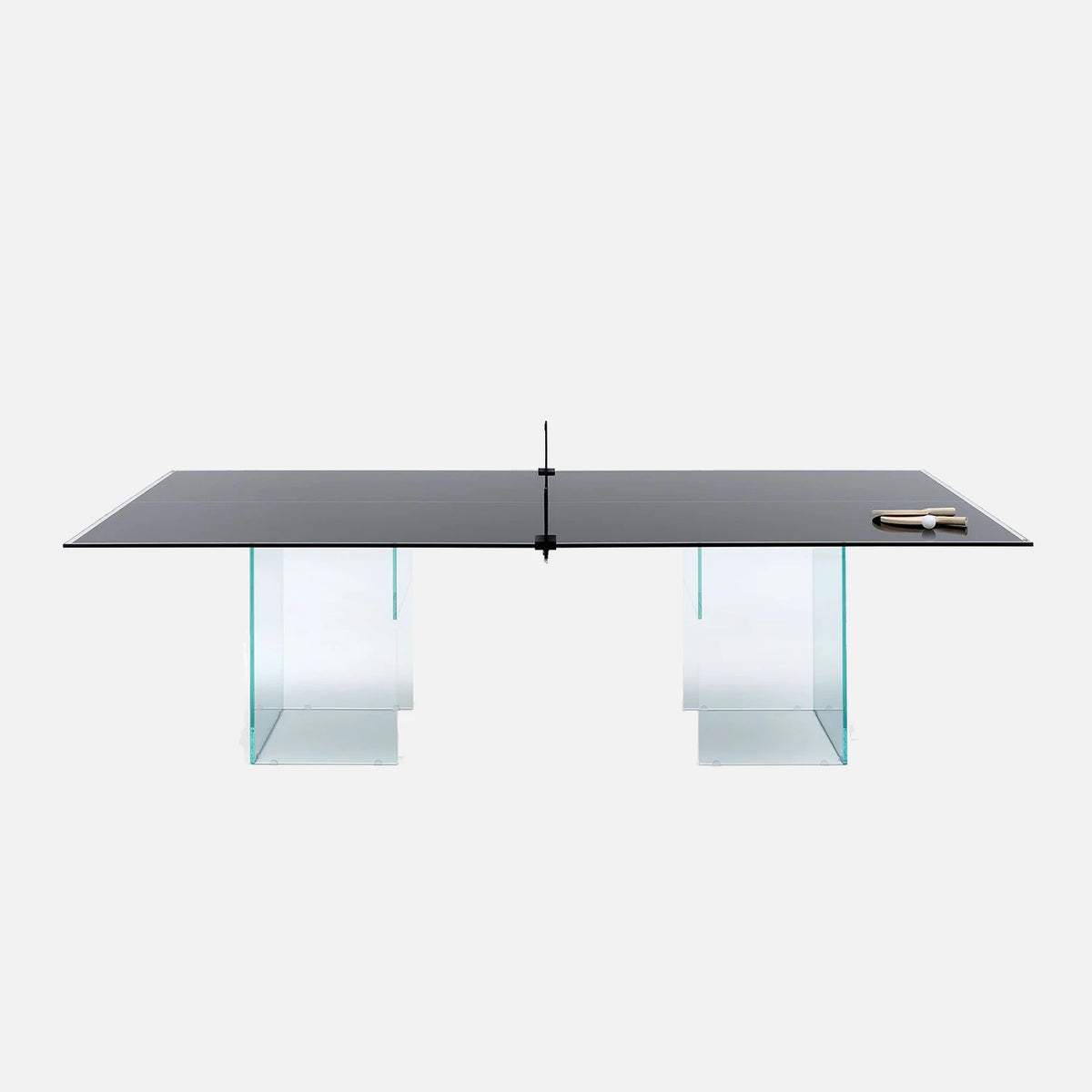 CRYSTAL Glass Ping Pong Dining Table – Convertible Table Tennis