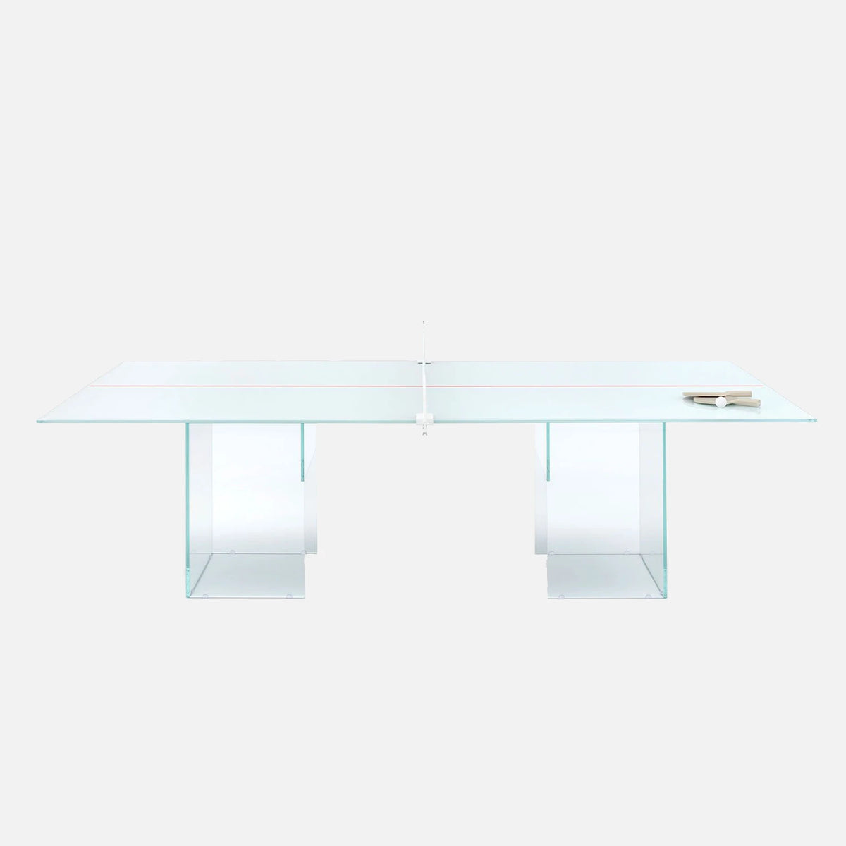 CRYSTAL Glass Ping Pong Dining Table – Convertible Table Tennis