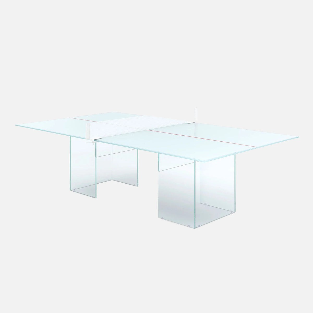 CRYSTAL Glass Ping Pong Dining Table – Convertible Table Tennis