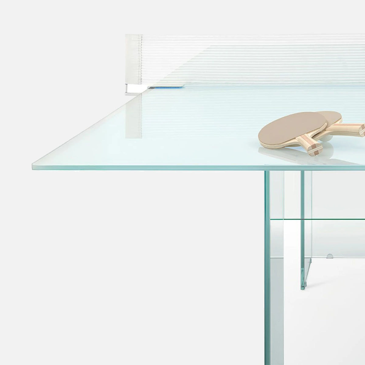 CRYSTAL Glass Ping Pong Dining Table – Convertible Table Tennis