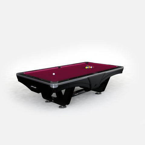 8ft Riley Ray Tournament American Pool Table – Black/Burgundy
