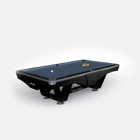 9ft Riley Ray Tournament American Pool Table – Black/Cadet Blue