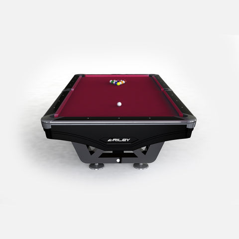 8ft Riley Ray Tournament American Pool Table – Black/Burgundy