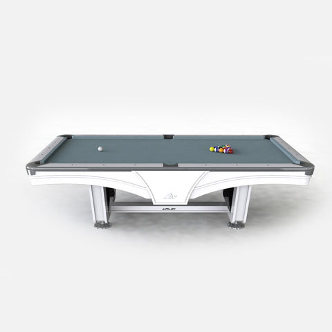 8ft Riley Ray Tournament American Pool Table – White/Bankers Grey