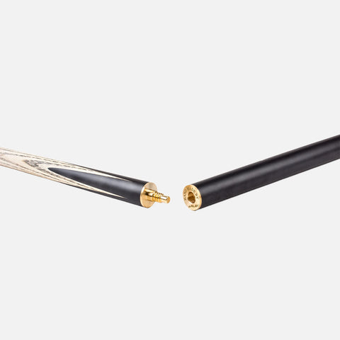 Riley England 3 Piece English Pool Cue 3/4 Cut - 9mm Tip - Black/Ash (RES-7FR)