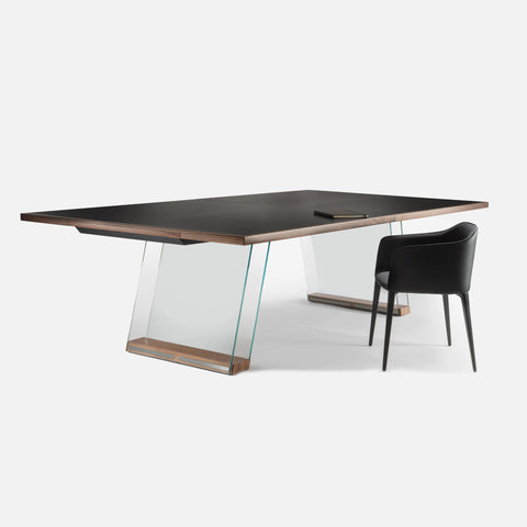 Scambio - Glass and Oak Ping Pong Table