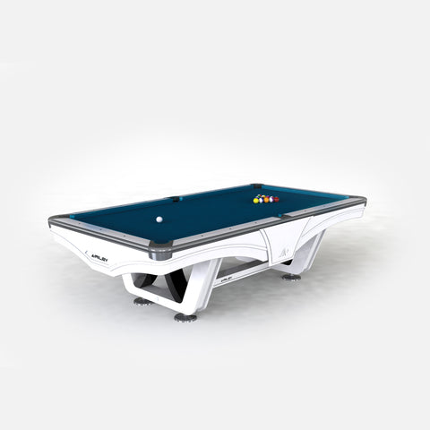 8ft Riley Ray Tournament American Pool Table - White/Petrol Blue